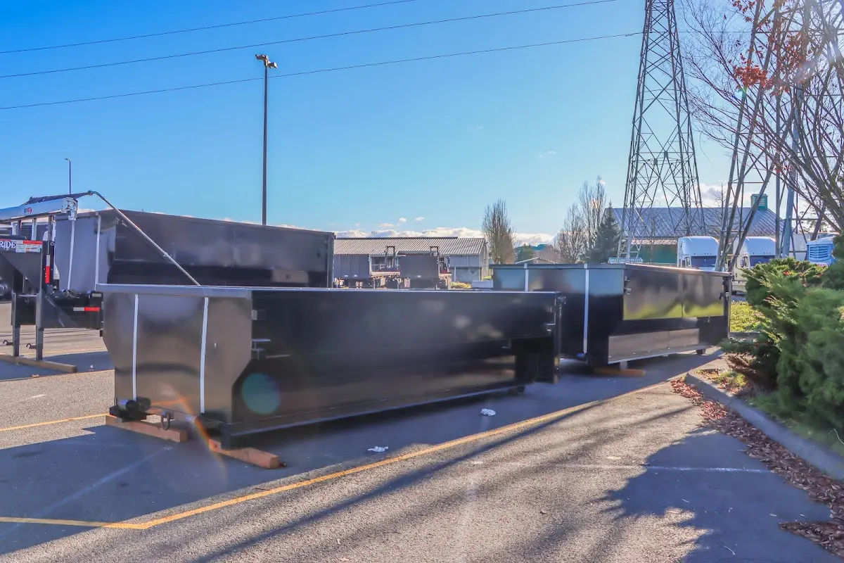 Roll-off dumpster ready for waste disposal at job site for Residential Dumpster Rental in Canyon Lake